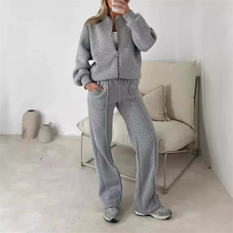 Wide Leg Trouser 70S - 2025 Sweatshirt Two-piece Suit Women's Casual