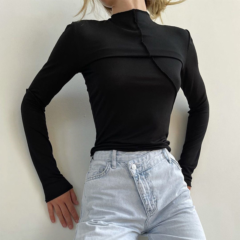 Turtleneck Knit 90S - 2025 Autumn Turtleneck Y2K Long Sleeve