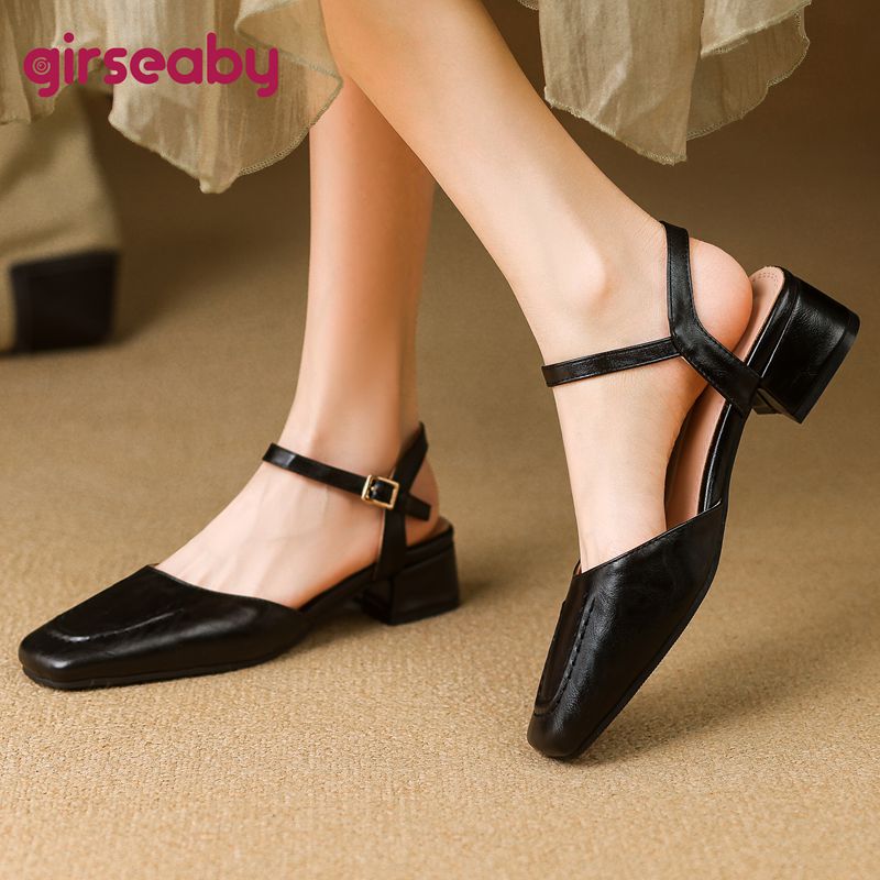 Vintage Fashion In 2025 - Girseaby 2025 Female Sandals Square Toe