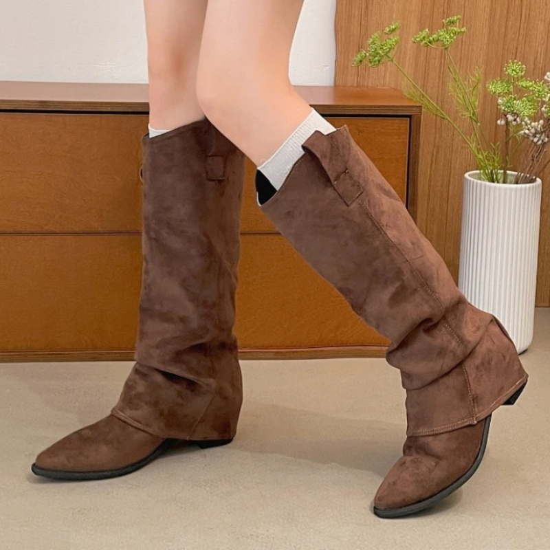 Vintage Style Women Fashion - Autumn Winter Vintage Thick Heel Woman