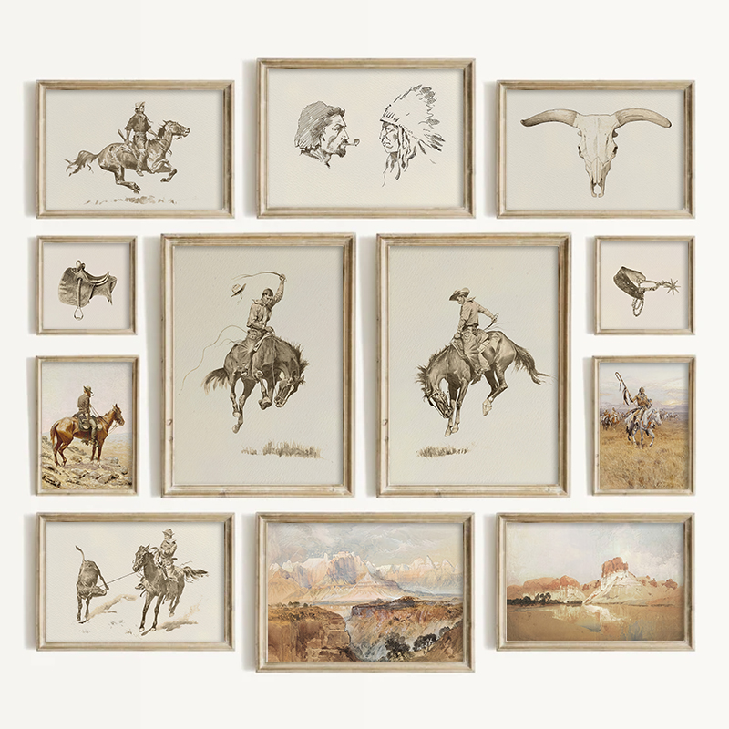 Vintage Fashion Wall Art - Southwestern Style Cowboy Wall Art Vintage
