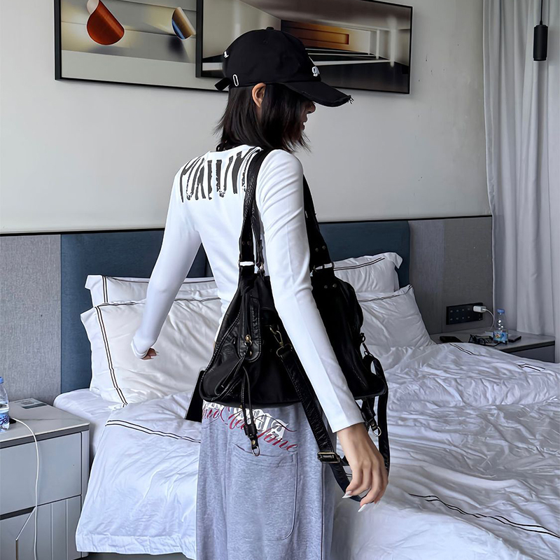 Streetwear Gothic Letter print - Turtleneck Knit 90S review and price