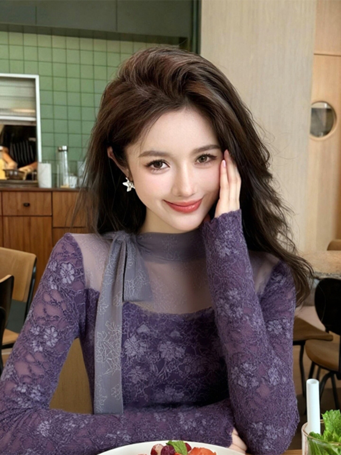 Women Purple GothicT-shirt Har - Turtleneck Knit 90S review and price
