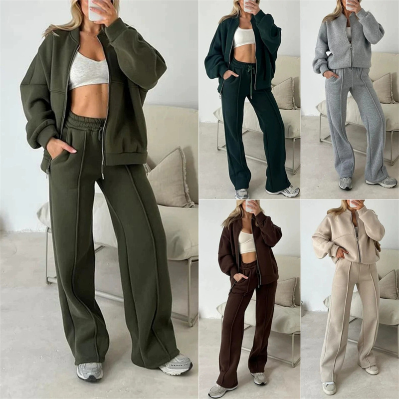 2025 Sweatshirt Two-piece Suit - Wide Leg Trouser 70S review and price