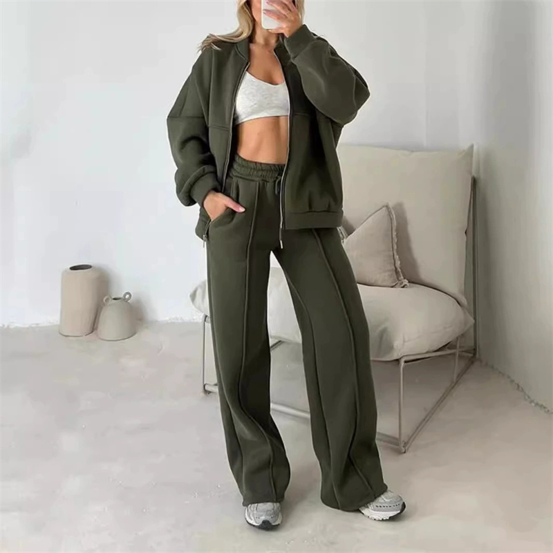 2025 Sweatshirt Two-piece Suit - Wide Leg Trouser 70S review and price