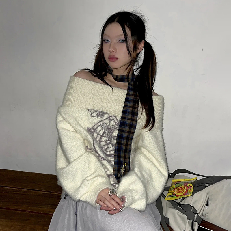 Karrram Japanese Y2k Embroider - Turtleneck Knit 90S review and price