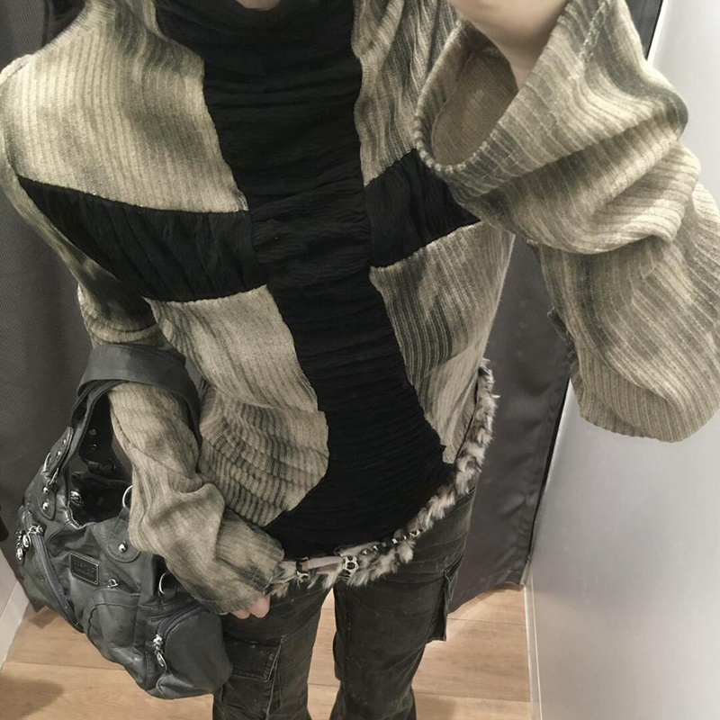 Goth Cross Subculture slim top - Turtleneck Knit 90S review and price