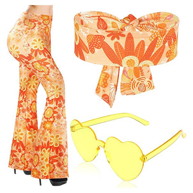 Bohemian Print Flared Pants Ha - Wide Leg Trouser 70S review and price