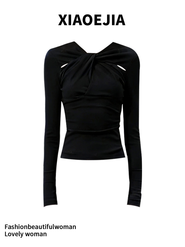 Women Black GothicT-shirt Hara - Turtleneck Knit 90S review and price