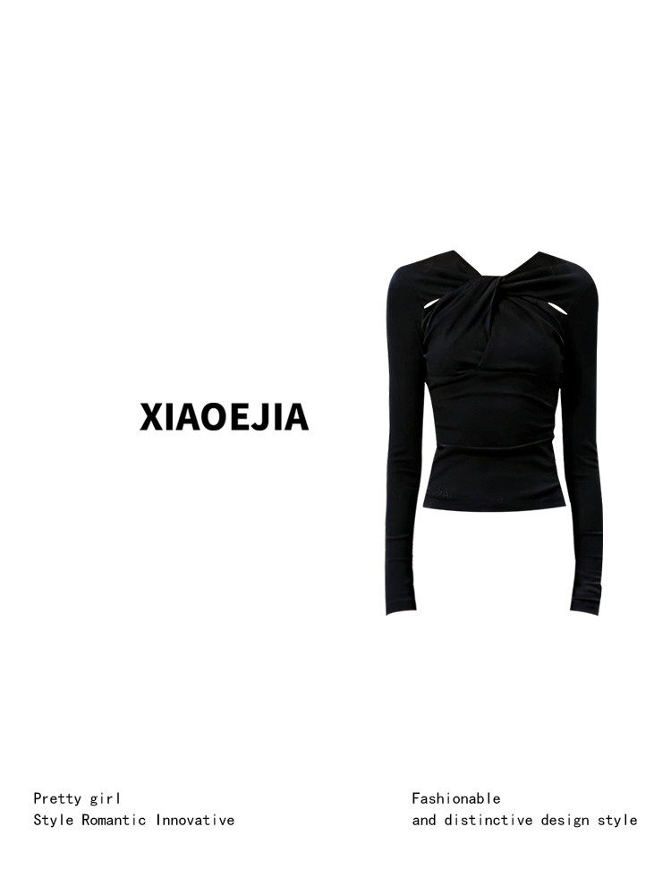 Women Black GothicT-shirt Hara - Turtleneck Knit 90S review and price