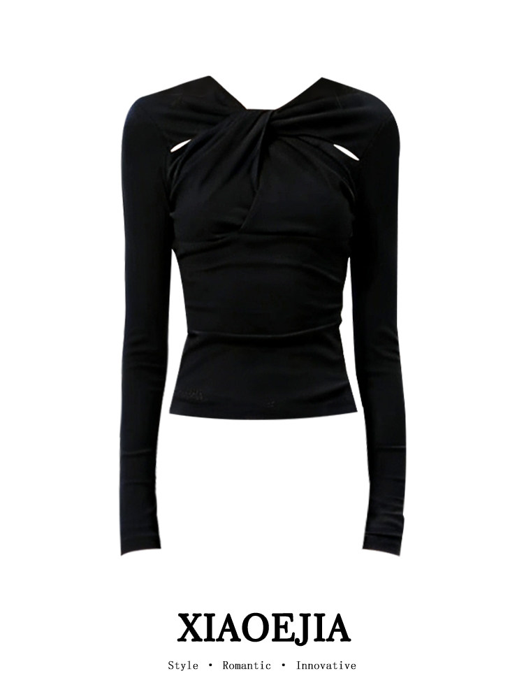 Women Black GothicT-shirt Hara - Turtleneck Knit 90S review and price