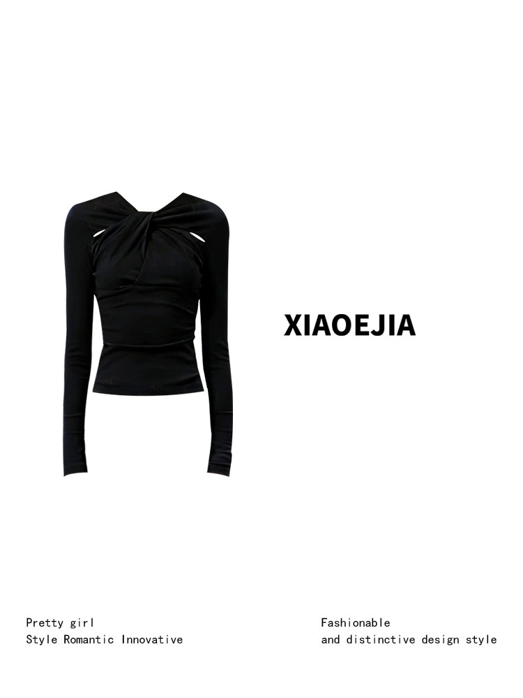 Women Black GothicT-shirt Hara - Turtleneck Knit 90S review and price