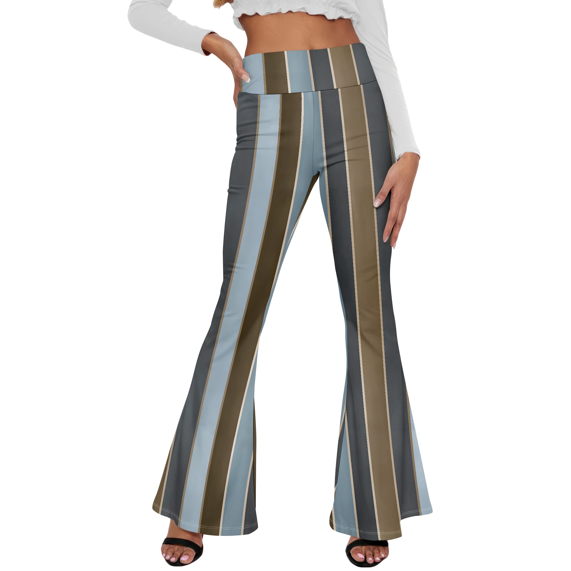 Striped High Waist Flare Pants - Wide Leg Trouser 70S review and price