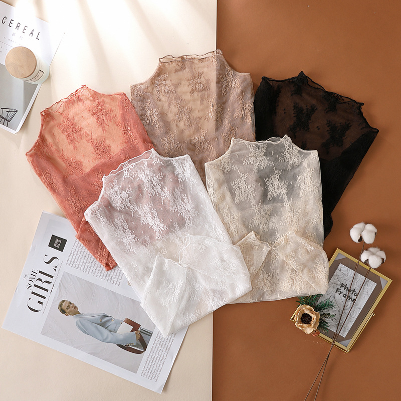 JIAYAN Spring New Lace Blouse  - Turtleneck Knit 90S review and price
