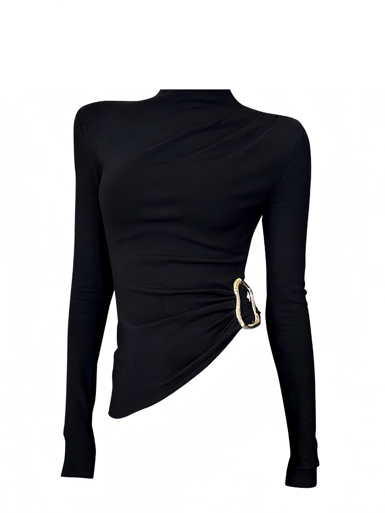 Women Black GothicT-shirt Hara - Turtleneck Knit 90S review and price