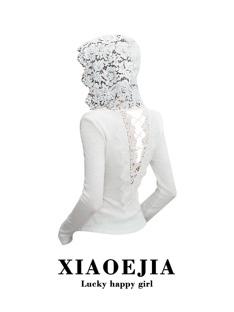 Women White GothicT-shirt Hara - Turtleneck Knit 90S review and price