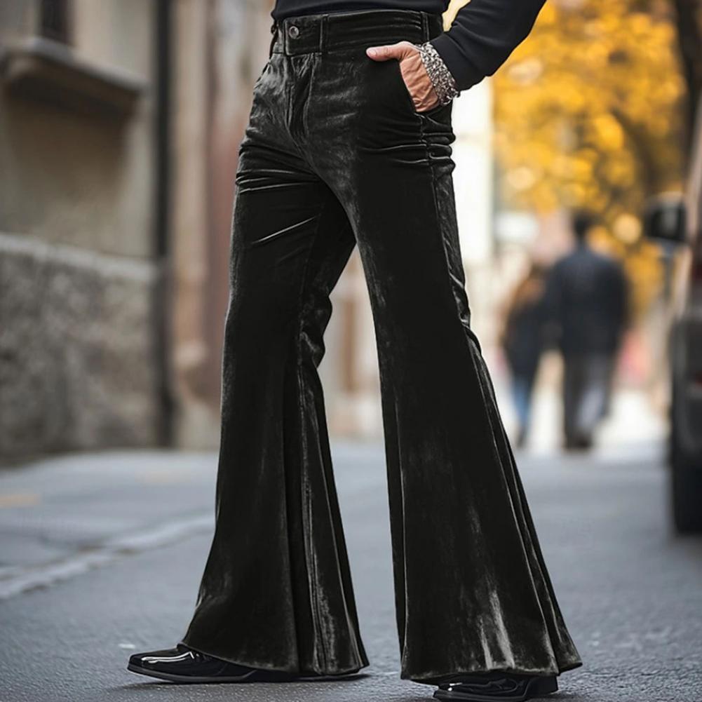 Men's Bell Bottom Velvet Pants - Wide Leg Trouser 70S review and price