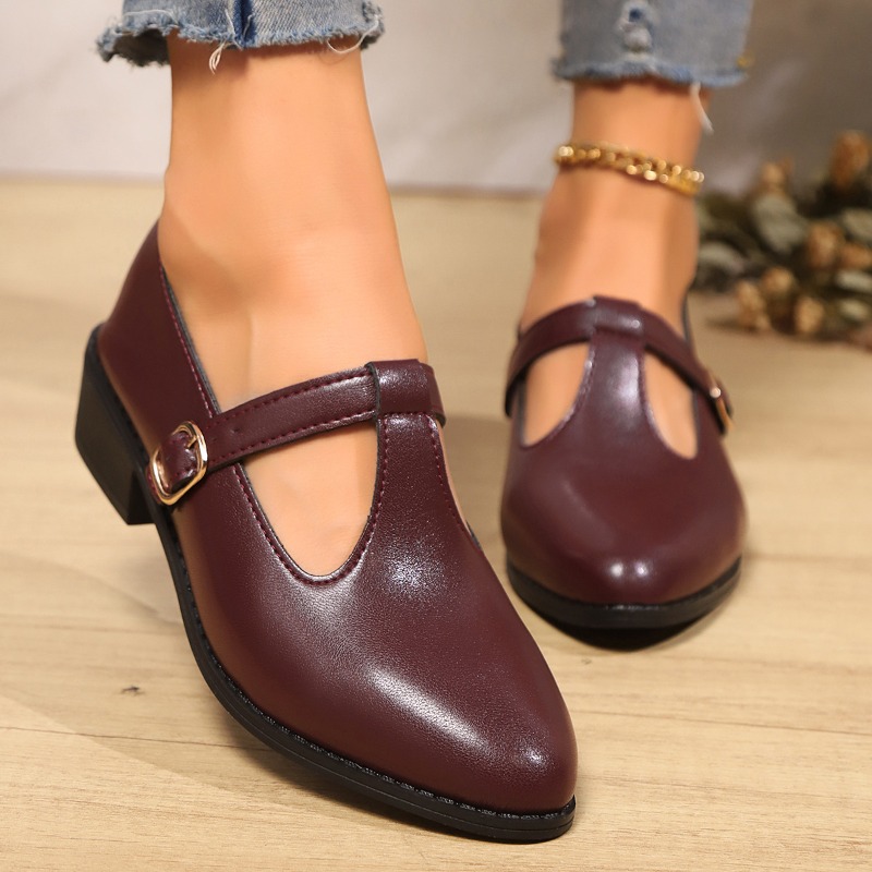 2025 Spring T-Strap Thick Heel - Vintage Fashion Rome review and price