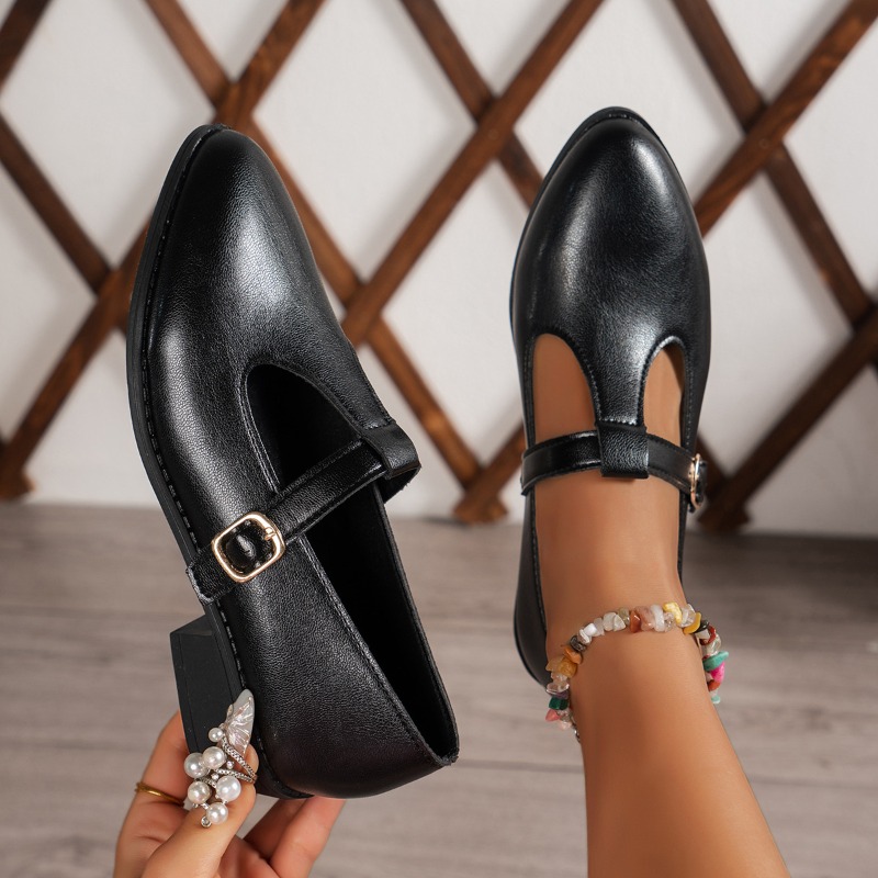 2025 Spring T-Strap Thick Heel - Vintage Fashion Rome review and price