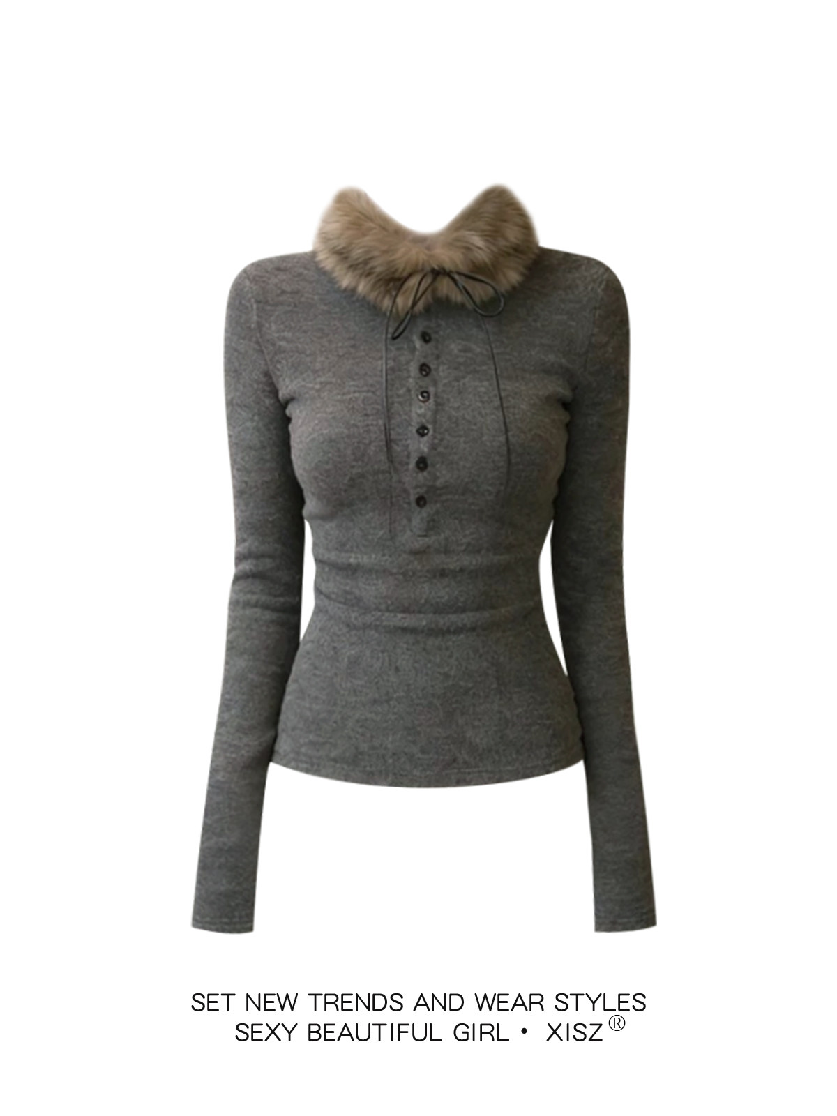 Women Grey GothicT-shirt Haraj - Turtleneck Knit 90S review and price