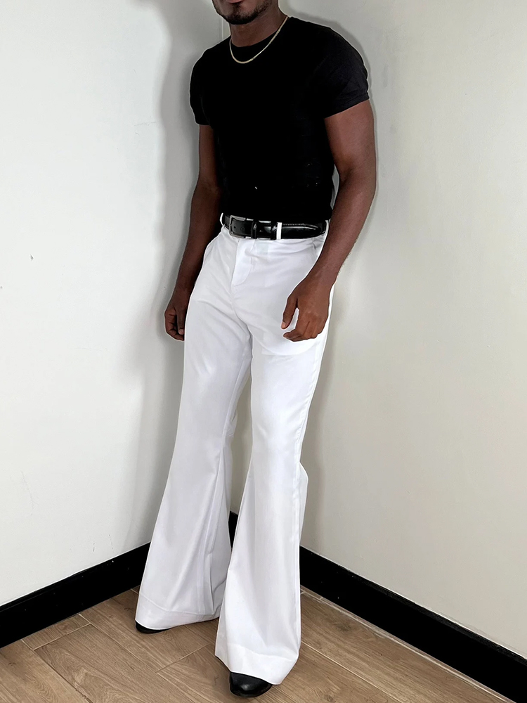 Stylish Bell Bottom Mens Slim  - Wide Leg Trouser 70S review and price