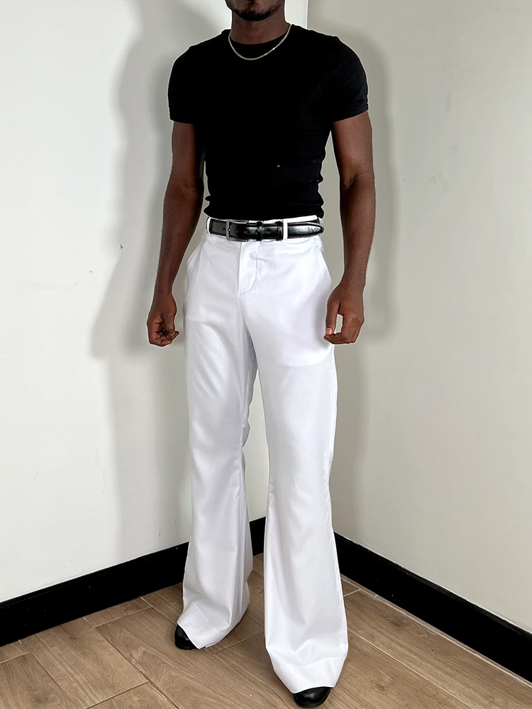 Stylish Bell Bottom Mens Slim  - Wide Leg Trouser 70S review and price