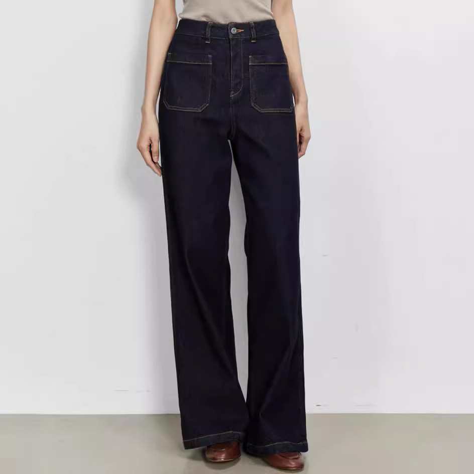 High Waist Wide Leg Blue Denim - Wide Leg Trouser 70S review and price