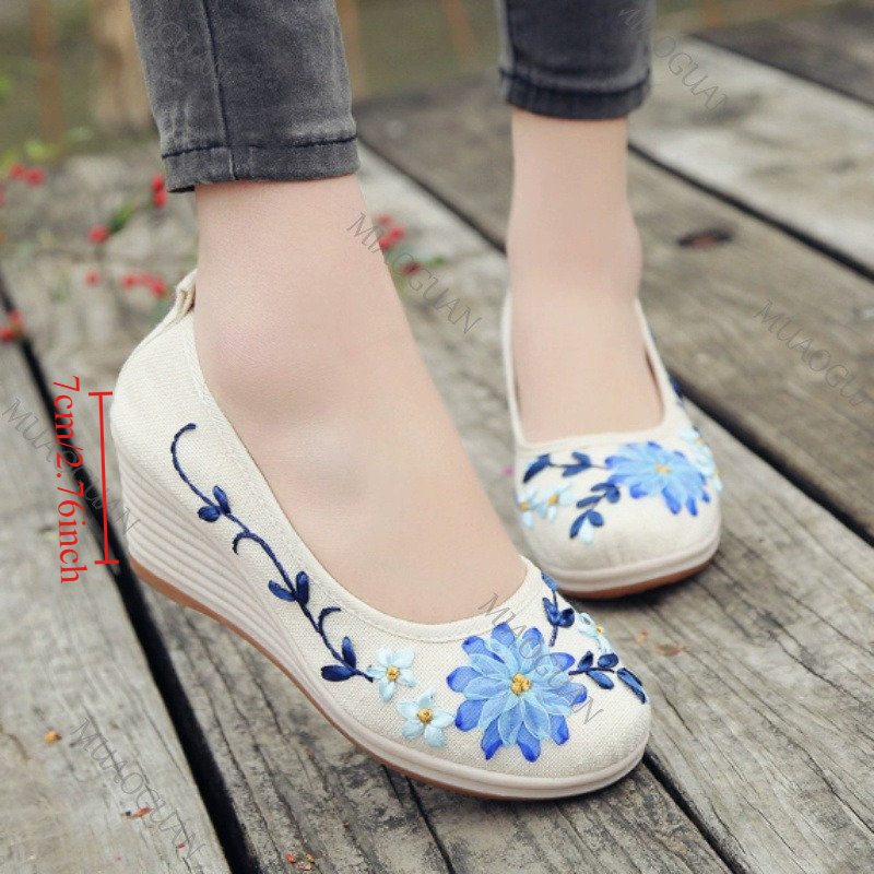 Embroidered Women Comfort Wedg - Vintage Fashion Ladies review and price