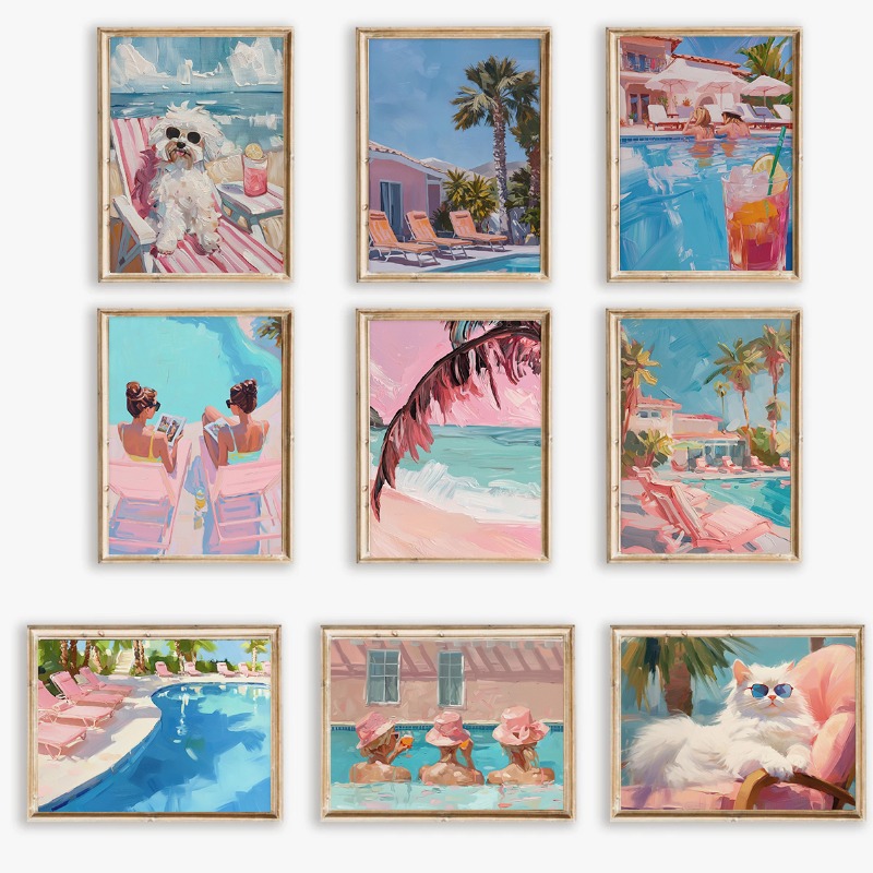 Vintage Girly Summer Pool Part - Vintage Fashion Wall Art review and price