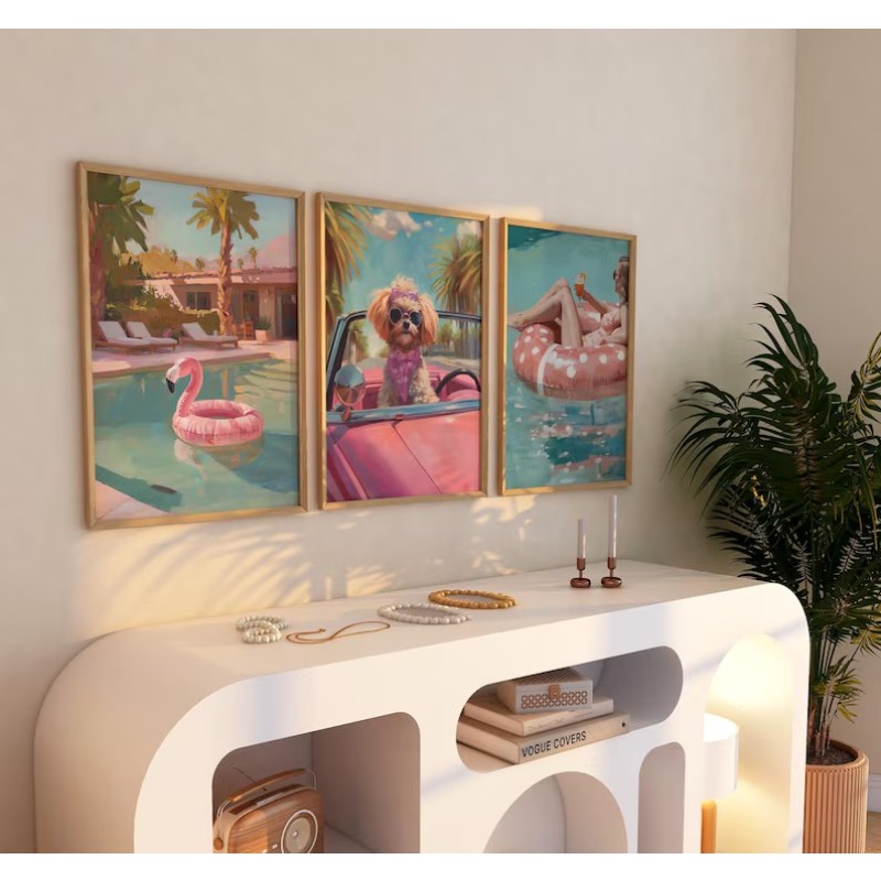 Vintage Girly Summer Pool Part - Vintage Fashion Wall Art review and price