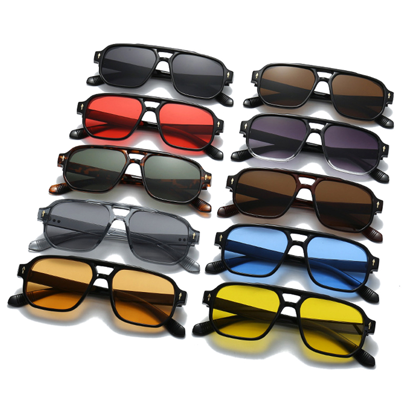 Vintage Double Bridges Men Squ - Vintage Fashion Glasses review and price