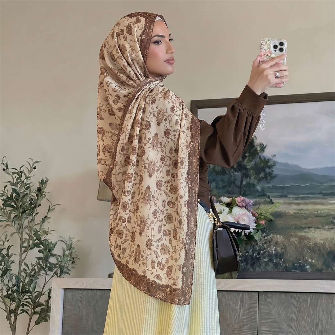 Vintage Floral Print Hijab Sof - Vintage Fashion Ladies review and price