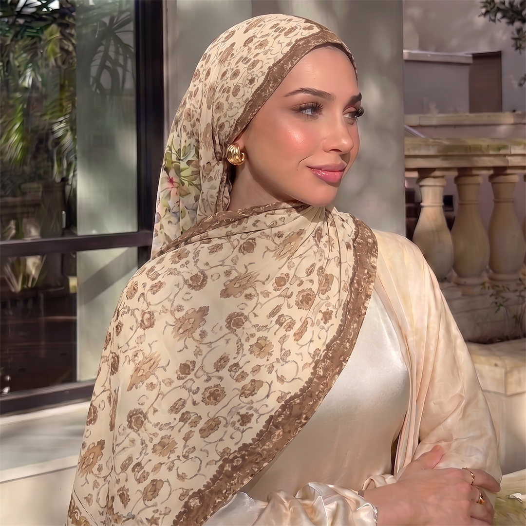 Vintage Floral Print Hijab Sof - Vintage Fashion Ladies review and price
