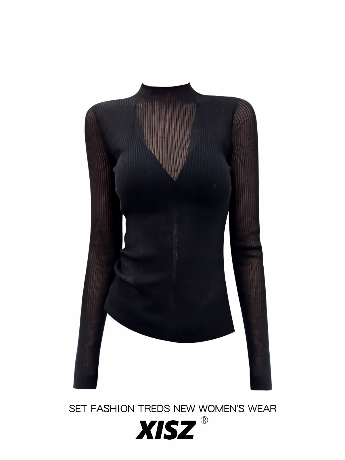 Women Black GothicT-shirt Hara - Turtleneck Knit 90S review and price
