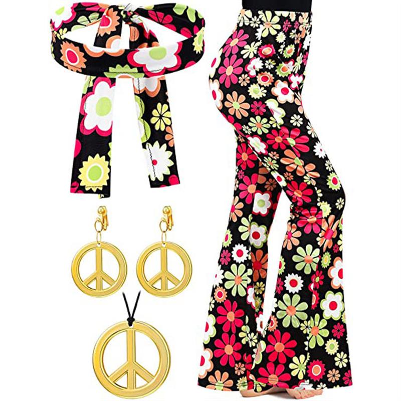 Bohemian Print Flared Pants Ha - Wide Leg Trouser 70S review and price